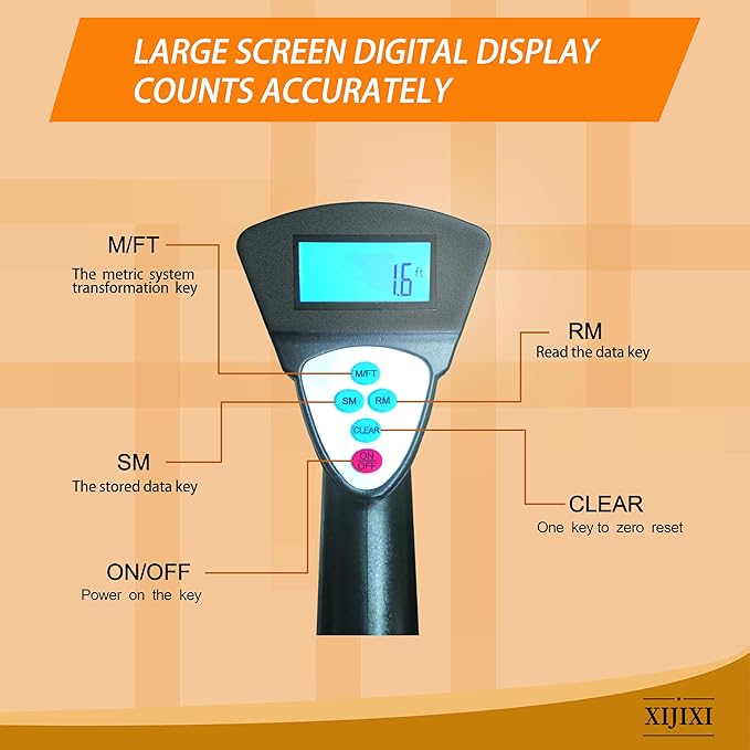 Measuring Wheel Digital Display,Folding Portable Distance Measurement Wheel,12.5”Diameter Wheel,Carrying With cloth backpack(Yellow）