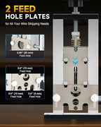 CREWORKS Manual Wire Stripper Machine, 0.06"-0.98" Wire Stripping Machine, Wire Stripping Tool for 1.5-25 mm Scrap Wire Leftover Cable, Copper Wire Stripper with 2 Feed Hole Plates for Power Drill