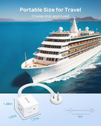 TROND Flat Outlet Extender with 6 Inch Cord for Upside Down Socket, Flat Plug Extension Outlet Splitter Adapter, Electrical 3 Way Wall Plug Extender for Cruise Travel Home Office Dorm Room, White