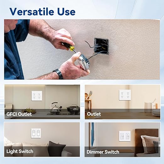 2-Gang PVC New Work Outlet Box, Electrical Outlet Box for New Construction, 32 Cubic Inch, UL Listed, 12 Pack
