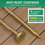 4-1/2 Inch Heavy-Duty Outdoor Deck Screws, 600Pcs Star Drive Decking Wood Screws, Rust Resistant Timber Screws for Timber/Log/Landscaping Wood (#14 x 4-1/2 Tan)