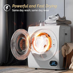 ROVSUN Portable Clothes Dryer, 110V 850W High End Front Load Laundry Tumble Dryer, 1.5 cu.ft Electric Dryer with Stainless Steel Tub & LCD Touch Panel for Apartment, Dorm