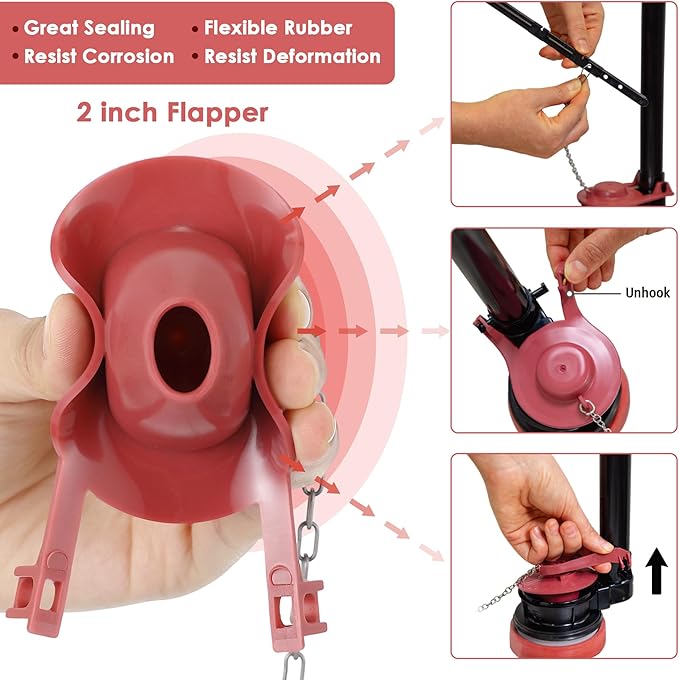 Saillong 6 Sets Toilet Float Replacement Kit, Universal Toilet Flusher Replacement Kit and 2 Inch Flapper Replacement, High-Performance Tank Water Control and Fill Valve