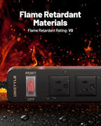 65 FT Outdoor Power Strip Weatherproof with Surge Protector - 6 AC Outlets, Unistyle 1700 J Lightning Protection, IPX4 Waterproof Extension Cord for Christmas Lights, Camping & Pool Parties Black