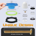 Toilet Flange Repair Kit, Universal Toilet Seal Parts for Wax Seal, Rubber Gasket Ring, Wax-Free Toilet Bowl Replacement kit Include Premium Nuts, Washers, 3.26Inch Bolts, Bolt Caps