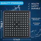 Voolan High Pressure Rain Shower Head - Luxury Modern Look - The Adjustable Replacement For Your Bathroom Showerhead - 6" Square High Flow Pressure Boosting Showers (Oil Rubbed Bronze)