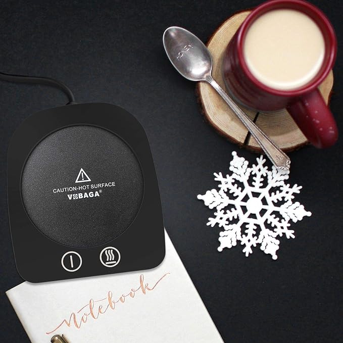 VOBAGA Coffee Mug Warmer&Cup Warmer for Office Desk Use Gift, Electric Beverage Warmer with Three Temperature Settings, Coffee Warmer for Cocoa Tea Milk with Auto Shut Off(NO Cup) (X-MAS Package)