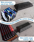 16-in-1 Surge Protector Power Strip with Multi-Function Stand, 6 Outlets with 2 USB-C (20W PD) and 2 USB-A (18W) Ports, 6FT Extension Cord for Home Office Desktop and Dorm (Black)