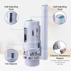 Saillong 1 Pack Universal Toilet Tank Replacement Kit, Include Dual Flush Valve with Push Button, Toilet Fill Valve, Bowl Gasket and Plastic Bolts, Tank Parts Replacement for 2-Piece (3 Inch)