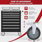 7 Drawers Rolling Tool Chest with Wheels, Rolling Tool Chest with Drawers, Portable Rolling Tool Boxes with Wheels, Tool Box Storage Cabinet with Locking System for Garage (Black, 7 Drawers)