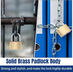 24 Pcs Solid Brass Keyed Padlock, Small Yellow Gym Lock, Strong Padlock with Same Key for Luggage Toolbox (25mm)