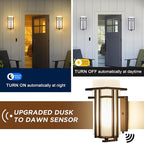 Oil Rubbed Bronze Porch Light Dusk to Dawn Outdoor Sconce Matte Brown Wall Lantern with Frosted Glass Outside House Lighting Waterproof Exterior Light Fixture for Patio Yards Garage Front Door