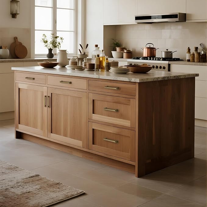 10 Pack 5 Inch(128mm) Hole Center Antique Brass Modern Cabinet Pulls Kitchen Cabinet Handles Kitchen Cabinet Hardware Timeless Drawer Pulls for Dresser Cupboard Wardrobe, A-Brass(5x10)