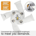 DiCUNO 5 in 1 E26 Light Socket Splitter Adapter, Standard Base LED Bulbs Converter, 360 Degrees Adjustable 180 Degree Bending, 5 Way Bulbs Socket Holder