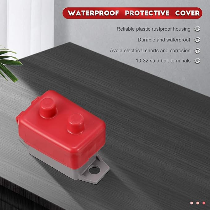 4 Pieces DC 12V - 24V Automatic Reset Circuit Breaker Circuit Breaker with Cover Stud Bolt for Automotive and More (40 Amp)