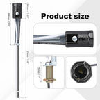 PATIKIL Candelabra Base Lamp Holder Light Socket, 6pcs UL Listed Keyless E12 Bulb Socket with 9.8" Wire Leads for E12 Incandescent LED Light Bulbs, 3.5" Tall