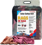 Premium Color Knit Cleaning Rags (10 lbs. Bag) – Shop Rags Bulk for Workshops, Mechanics, Painters, and Home Use, Multipurpose Cotton T-Shirt Rags