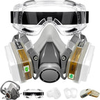 Respirator Mask with Filters, Reusable Half Face Respirator Mask for Asbestos, Resin, Fume, Dust, Welding, Painting