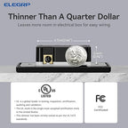 ELEGRP Digital Dimmer Light Switch for 300W Dimmable LED/CFL Lights and 600W Incandescent/Halogen, Single Pole/3-Way LED Slide Dimmer Light Switch, Wall Plate Included, UL Listed, 6 Pack, Matte Black