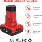 Mrupoo 12V 5000mAh Replacement Battery Compatible with Milwaukee 5000mAh Power Tools Red