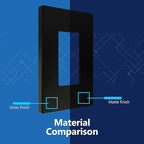 LIDER Matte Finish Decorator Switch Cover, Screwless Wall Plate, Mid-Size 1-Gang 4.88" x 3.11", Unbreakable Polycarbonate Thermoplastic, UL Listed, LSWP-31M-BK5P, Black, 5 Pack