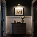 18in Picture Lights Hardwired Brass Picture Light, Gold Modern Picture Light for Wall, 360°Rotatable Art Light Gallery Lights, Wall Sconces for Painting Display Artwork Portrait