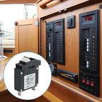 GLOSO Single Pole Miniature Circuit Breaker Manual Reset Switch Yachts Campers Caravans Control Panel M4 Screw Black Rocker 8A J1P