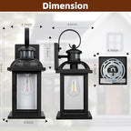 Motion Sensor Porch Lights Dusk to Dawn 16 Inch, 2-Pack Aluminum Anti-Rust Black Large Outdoor Sconces Wall Mounted House Lighting Exterior Coach Lights Patio Light Fixtures, E26