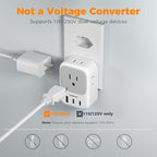 TESSAN Brazil Power Adapter, 7 in 1 US to Brazil Adapter Plug with 3 USB Ports (2 USB C) 4 American Outlets, Type N Travel Adaptor for USA to Brazilian Brasil