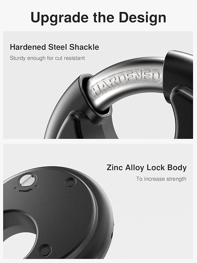 Puroma Combination Lock, 4 Digit Disc Padlock with Hardened Steel Shackle, Keyless Heavy Duty Combo Lock for Outdoor Sheds Fence, Gate Hasps, Storage Unit, School Gym Locker (2 Pack, ‎Black)