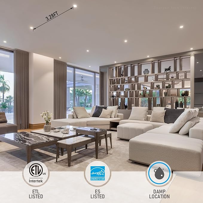 TORCHSTAR 4 Inch Slim LED Recessed Lighting with Junction Box, Dimmable 10W Ultra-Thin Recessed Light, 4000K Cool White, 650LM Basic Series LED Downlight, ETL & Energy Star, Pack of 6