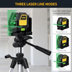 Firecore Self Leveling Laser Level, Green Cross Line Lazer Leveler Tool for Picture Hanging Wall Tile Construction, 360° Magnetic Pivoting Base and Battery Included