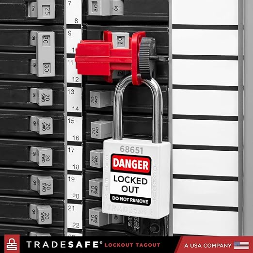 TRADESAFE Lockout Tagout Locks Set - 10 White Loto Locks, Keyed Different Lock Out Tag Out Padlocks, 2 Keys Per Lock, OSHA Compliant Lockout Locks