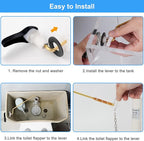 iFealClear Universal Side Mount Toilet Tank Flush Lever, Angle Mount Handle Replacement Kit, Solid Brass Trip Lever Fits Most Toilets, Matte Black