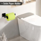 YACVCL Matte Black Towel Bar Set 10-Piece Bathroom Hardware Accessories Set,Black Bathroom Towel Holder Set 23.6 Inch Towel Bar Stainless Steel Wall Mounted Towel Rack Set