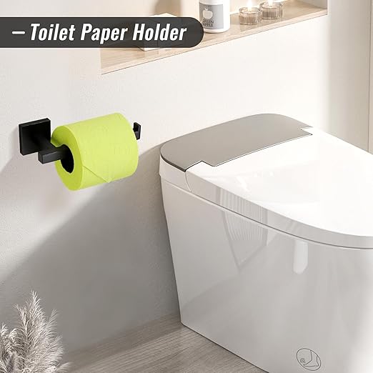 YACVCL Matte Black Towel Bar Set 10-Piece Bathroom Hardware Accessories Set,Black Bathroom Towel Holder Set 23.6 Inch Towel Bar Stainless Steel Wall Mounted Towel Rack Set