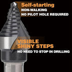 M35 HSS 5/8 Inch Step Drill Bit, Single Size Unibit with Double Spiral Flutes for Drilling Small Holes on Stainless Steel, Metal, Wood, Plastic