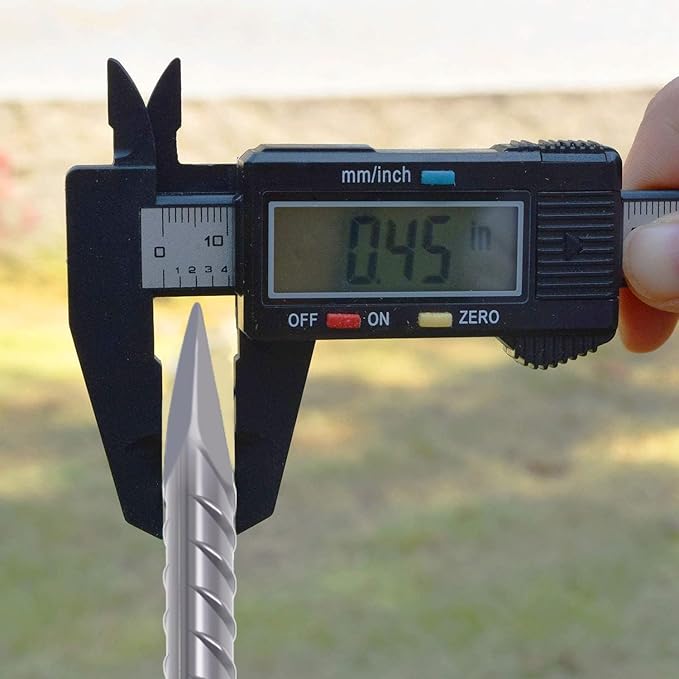 AAGUT 12 Inch Rebar Stakes J Hook 16 Pcs 3/8" Chain Link Fence Stakes Heavy Duty Galvanized Steel Tent Stakes Ground Anchors for Hard Firm Soil, Silver