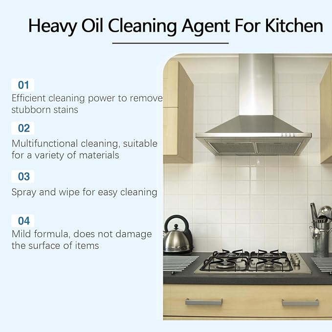 Greasy Dirt Clean Spray, Degreaser Cleaner Heavy Duty, Kitchen Cleaner, All Purpose Stain Removal Cleaners, Oven And Grill Cleaners Clean Up Kitchen Oil Stains(1, pcs-120ml)
