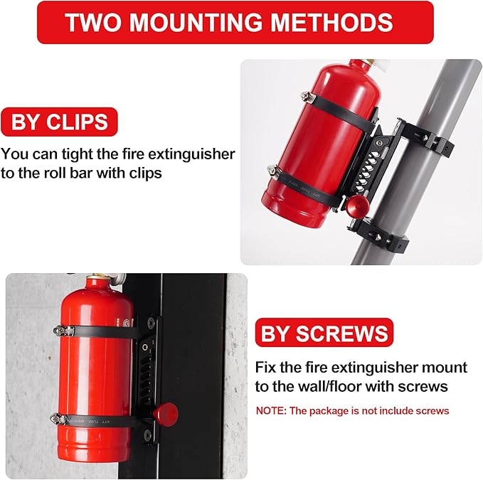 UTV Fire Extinguisher Mount Bracket, Quick Release Fire Extinguisher Mount Holder for Jeep, Offroad Car, UTV Accessories (B)
