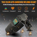 Welding Helmet Auto Darkening,Upgraded Foldable Anti-Blue Light Welding Helmet，True-Color Welding Shield for Beginners，Safety Welding Mask for Stick MIG TIG and Grind