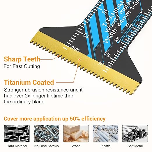 PECHAM Oscillating Tool Blade, 34PCS Universal Wood Metal Oscillating Multitool Quick Release Saw Blades Fit Porter Cable Black & Decker Rockwell Ridgid Ryobi Milwaukee DeWalt Chicago Craftsman