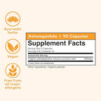 ORGANIC INDIA Ashwagandha Capsules - Organic Ashwagandha Supplement - Vegan Ashwagandha Root, Gluten-Free, Kosher, Non-GMO, Supports Stress Relief, Energy, and Sleep - 90 Capsules