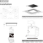 Empava 36 Inch Electric Ceramic Cooktop, 5 Radiant Burners with Dual-Ring Rear Zones & 100W Warmer, Touch Slider Controls, Stop & Go, Child Lock, Built-in, ETL Certified