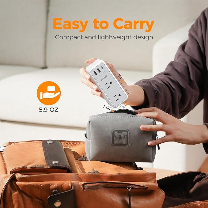 Multi Plug Wall Outlet Splitter with 360 Rotating Plug, TESSAN 1800J Surge Protector Outlet Extender with 6 AC and 3 USB Ports (1 USB C), 1875W, 3 Sided Plug Expander for Home Office Dorm Room