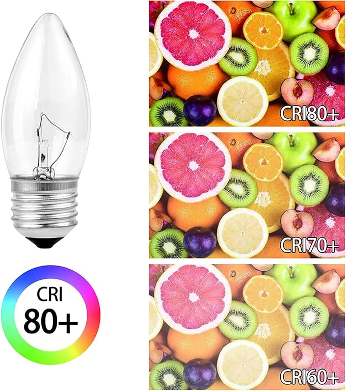 40W Incandescent Torpedo Tip Chandelier with Crystal Clear Incandescent Light Bulbs Tip Light Bulb and Medium E26 Candelabra Base (6 Pack) (6)