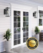 VIANIS Outdoor Wall Light Fixtures,Dusk to Dawn Outdoor Wall Lanterns,Anti-Rust Wall Mounted Lighting with Glass Shade, Black Wall Lamp with E26 Socket for Porch, 2 Pack