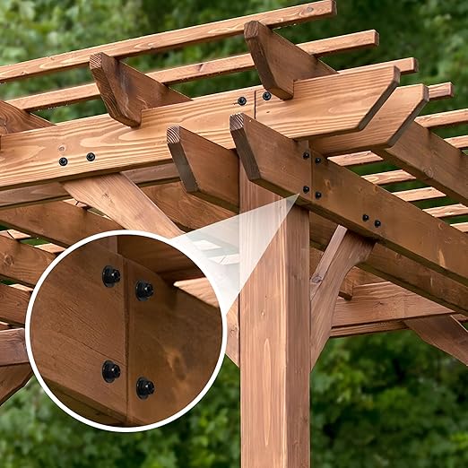 #14 x 6 Wood Structural Screws 300 Pack Hex Head Lag Screws, Rust Resistant Timber Screws for Timber/Log/Landscaping Wood (Black)