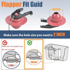 Universal Toilet Flusher Replacement Kit, Water-Saving & Height Adjustable Fill Valve, 2-Inch Flapper, Quiet & Anti-Siphon Toilet Repair Kit Inside Tank, Easy to Install (Red, 2-Pack)