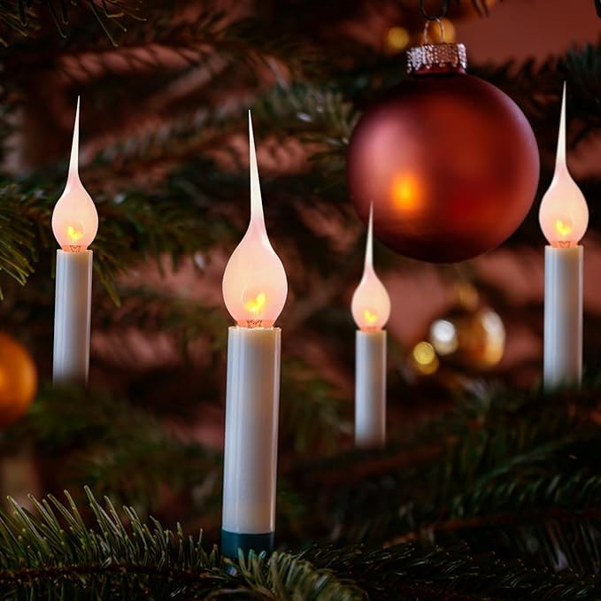 Silicone Dipped Candle Light Bulbs C7 Flickering Flame Bulb E12 Base, Shatterproof Silicone Christmas Light Bulbs for Candle Lamps Electric Window Candles Chandelier Decor, 12 Pack, 1W